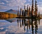 Diamond Peak Reflecting In Summit Lake, Oregon