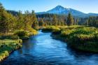 Mt Bachelor And The Deschutes River, Oregon