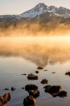 Misty Sparks Lake With Mt Bachelor, Oregon