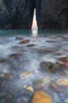 Ocean Spray Over Lichen Covered Rocks At Arch, Harris Beach State Park