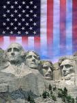 American flag and Mt Rushmore