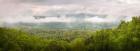 Misty Morning Panorama Of The Greak Smoky Mountains National Park