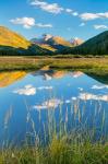 Reflective River With The Wasatch Mountains, Utah