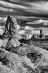 Turret Arch And The La Sal Mountainsm Utah (BW)