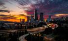 Sunset View Of Downtown Seattle