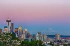 Skyline View Of Seattle With Mount Rainier