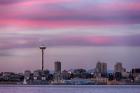 Pink Sunset With The Seattle Space Needle