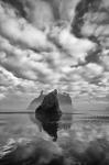 Reflections At Low Tide On Ruby Beach (BW)