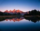 Teton Range reflecting in Beaver Pond, Grand Teton National Park, Wyoming