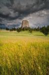 Approaching Thunderstorm At The Devil's Tower National Monument