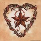 Barn Star with Heart Wreath