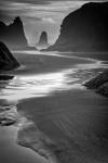 Last Light on Bandon Beach Monochrome