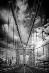 Spring Evening on the Brooklyn Bridge Monochrome