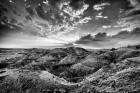 Clearing Storm in the Badlands Monochrome