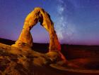 Delicate Arch light painting Milky Way Stars