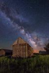 Milky Way over Vintage Wooden Granary