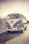 Surfers' Vintage VW Bus