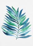 Blue and Green Watercolor Leaves 1