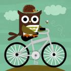 Owl and Hedgehog on Bicycle