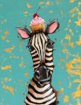 Zebra With Cherry Cupcake