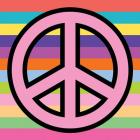 Peace - Pink on Stripes