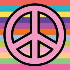 Peace - Pink on Stripes