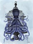 Blue Octopus in Cage