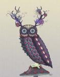 Owl with Psychedelic Antlers