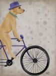 Yellow Labrador on Bicycle