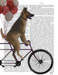 German Shepherd on Bicycle