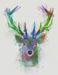 Deer Head 1 Rainbow Splash Blue and Green