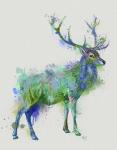 Deer 1 Rainbow Splash Green Blue