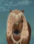 Horse Brown Pony with Bells, Portrait