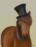 Horse Top Hat and Monocle