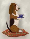 Basset Hound Taking Tea