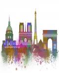 Paris Skyline Rainbow Bright