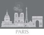 Paris Skyline Monochrome