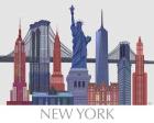 New York Landmarks , Red Blue