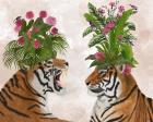 Hot House Tigers, Pair, Pink Green