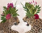 Hot House Leopards, Pair, Pink Green