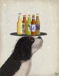 King Charles Spaniel Black White Beer Lover