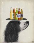 Springer Spaniel Black White Beer Lover