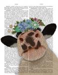 Cow with Flower Crown 2 Book Print