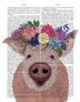 Pig and Flower Crown Book Print