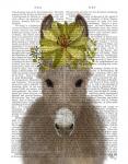 Donkey Sunflower Book Print