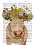 Cow Cream Bohemian 1 Book Print