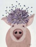 Pig and Lilac Flowers