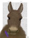 Donkey Purple Flower Book Print