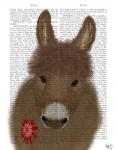 Donkey Red Flower Book Print