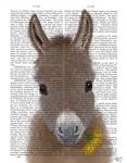 Donkey Yellow Flower Book Print